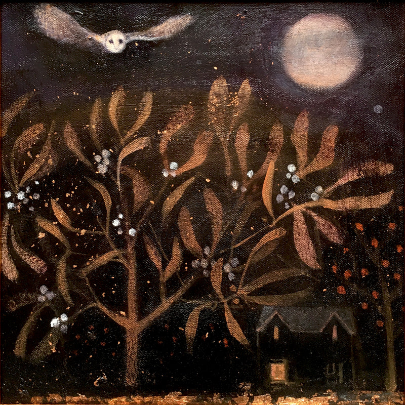 OWL: THE MISTLETOE MOON print image 0