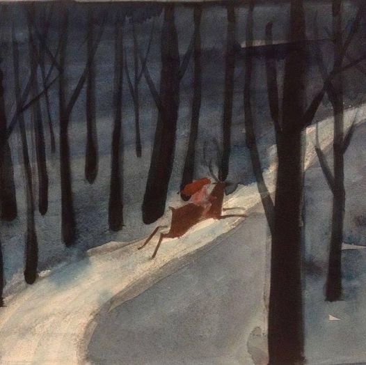 DEER: THROUGH THE DARK WOOD print image 0