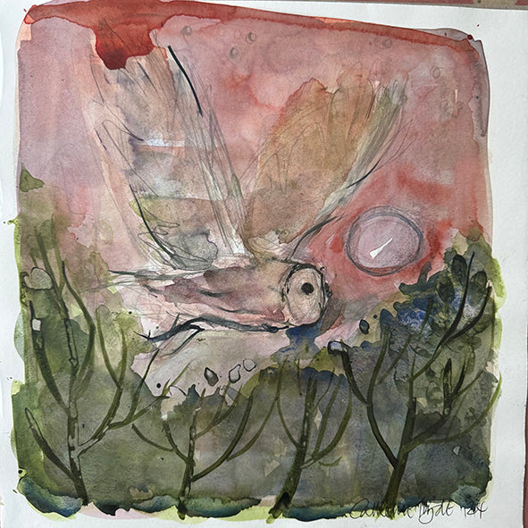 DAWN’S PINK OWL: painting image 0