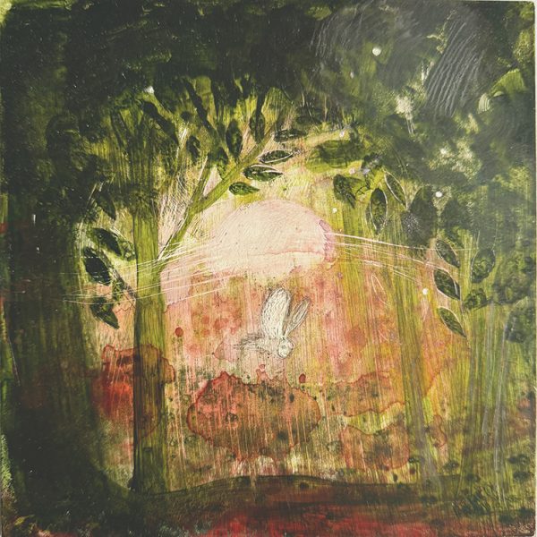 OWL: THE WILD MOON RISING: painting